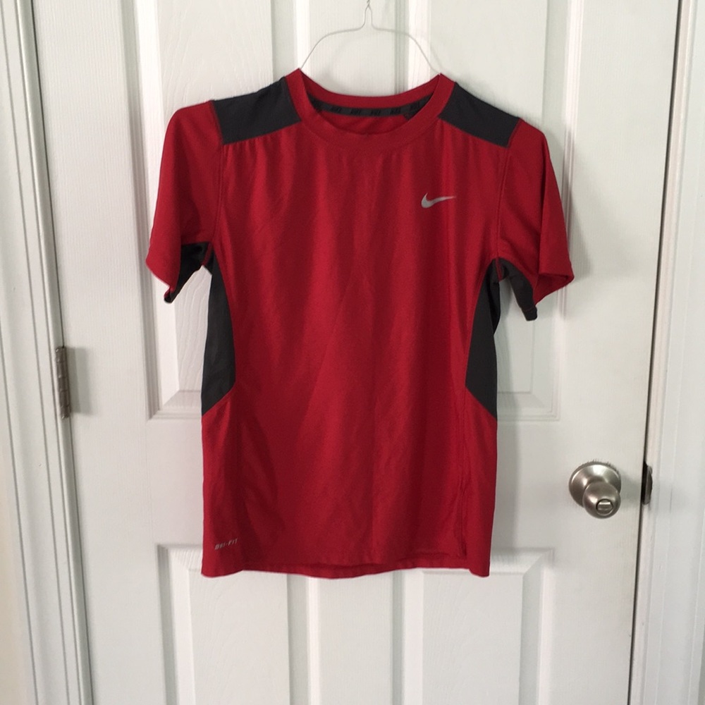 Boys Nike Red and Gray Tee